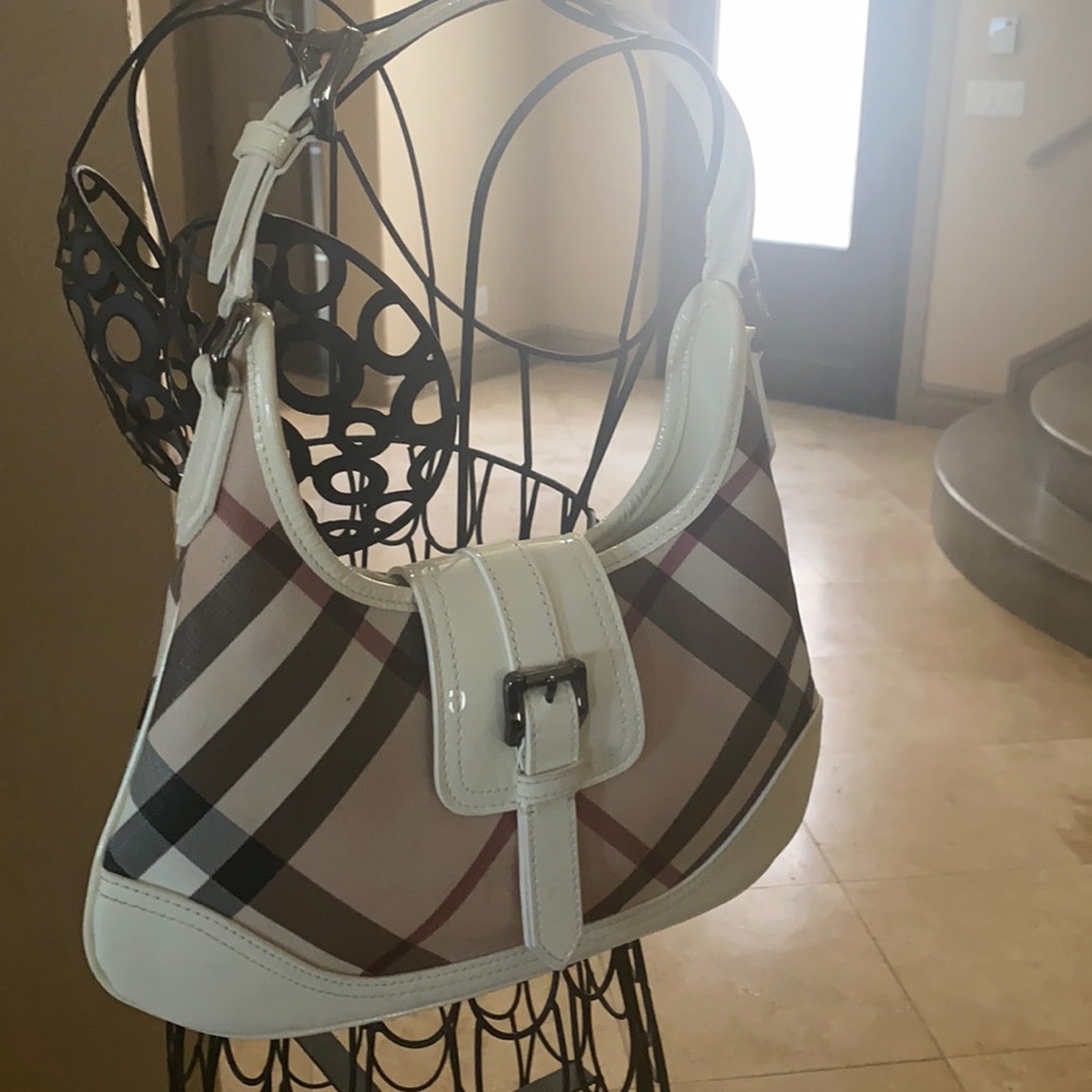 Burberry White patent small handbag